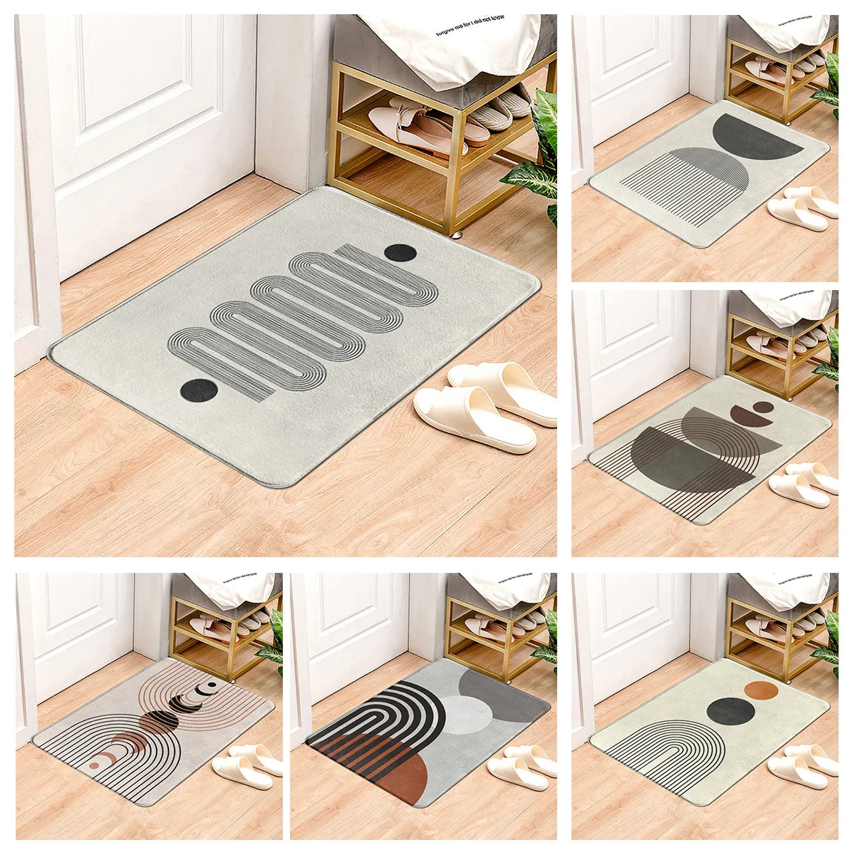 

Abstract stitching pattern non-slip floor mat kitchen balcony multi-use hall mat 40x 60cm home decoration floor mat