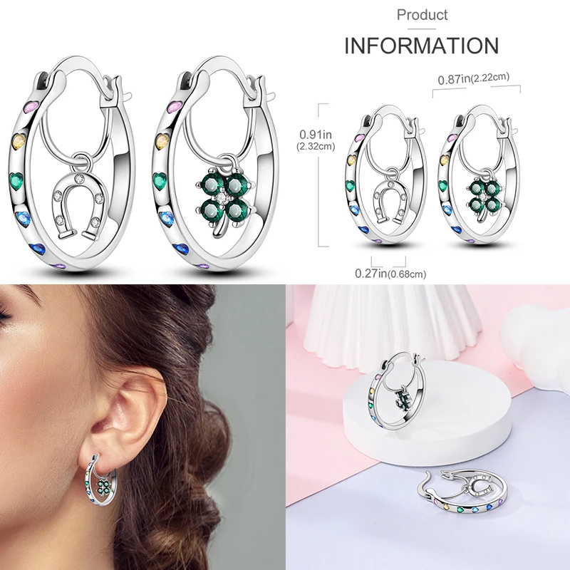 925 Sterling Silver Colored Diamond Zircon Earrings for Women  Morning Glory Butterfly Turtle Earrings Fashion Party Jewelry