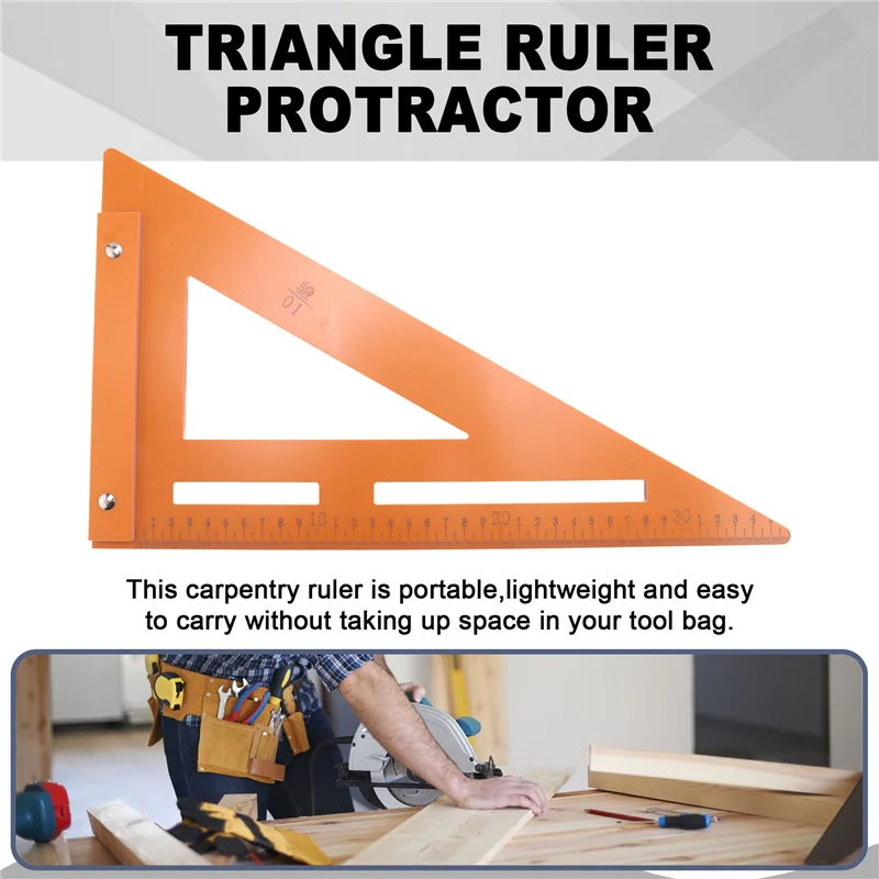 

AB34-Багатофункциональная треугольная линейка с направляющей для позиционирования, универсальный измерительный инструмент для маркировки для плотников, измерение макета