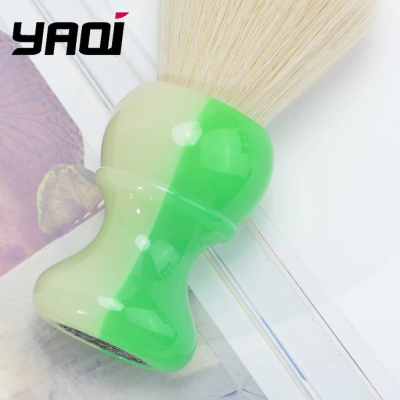 فرشاة الحلاقة YAQI JANUS BIFRONS 24 مللي متر عقدة الكشمير الاصطناعية فرشاة الحلاقة الرجالية مع مقبض الظلام هدية لصديقها