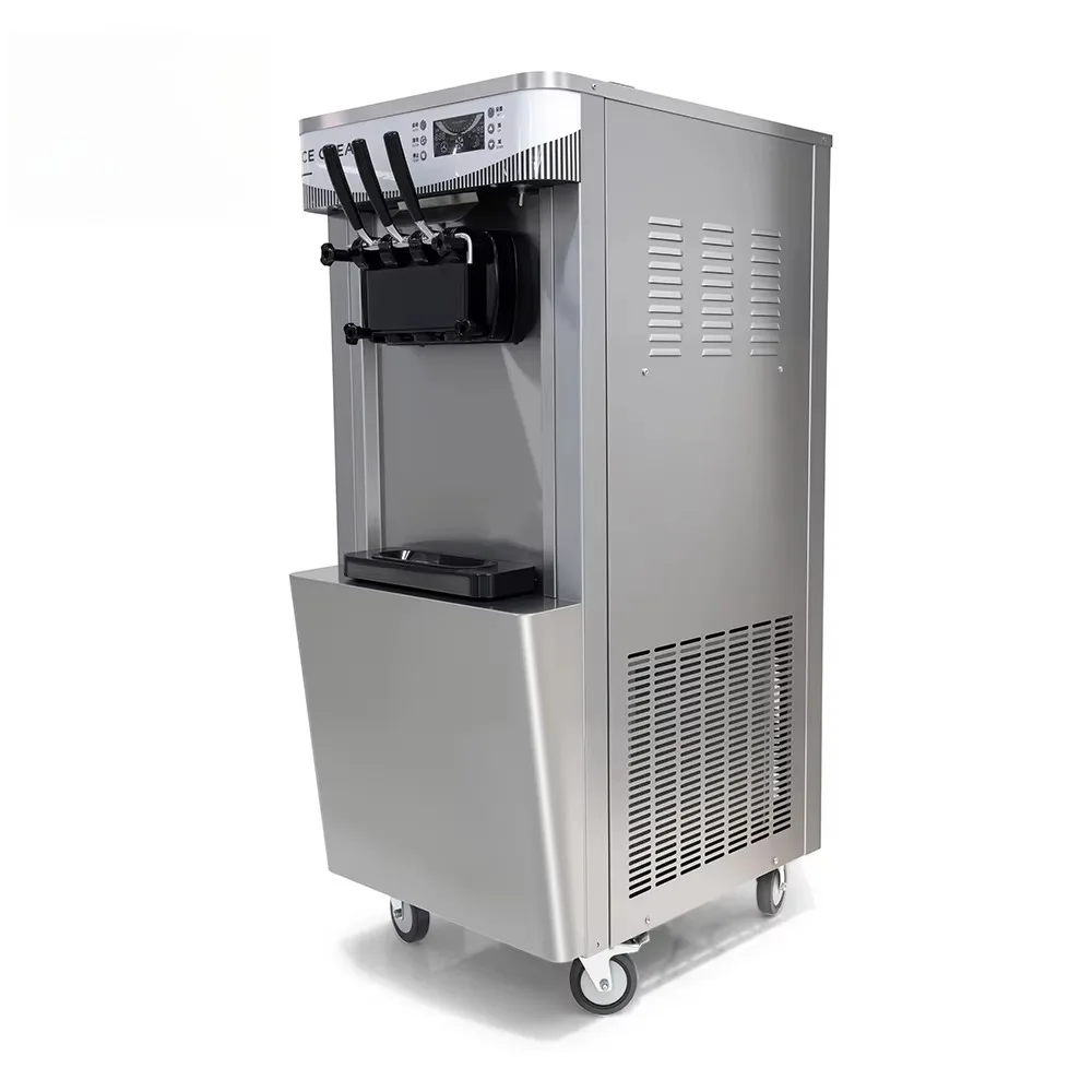 

Commercial Ice Cream Machine Light Emitting Diode Screen 3 Flavors 3 Mix Soft Ice Cream Machine