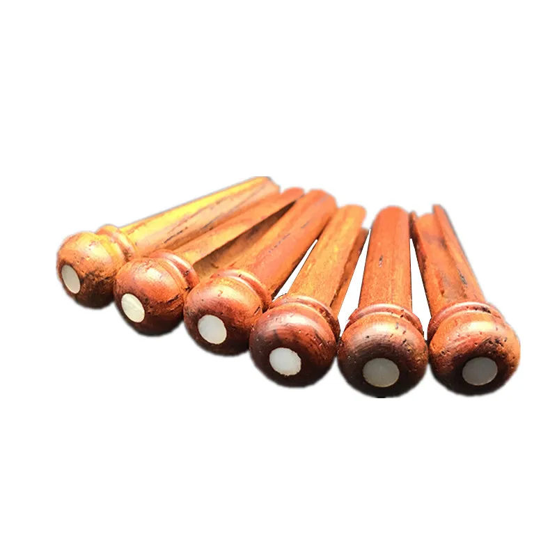 6 Teile/los Akustische Gitarre Brücke Knochen Ebenholz Palisander Pins Mit Abalone Dot Gitarre String Nägel Pin Ende Gitarre Teile Zubehör – Detail 3