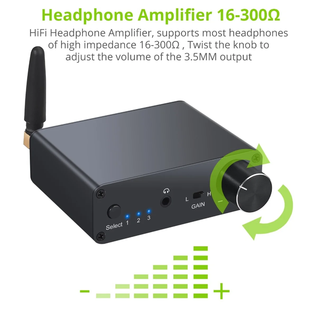 for KK-B2-192k DAC Converter with Headphone Amp Digital to Analog Converter 3.5mm Audio Adapter