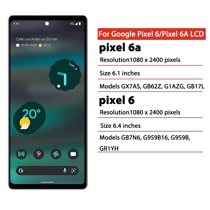 100% Tested For Google Pixel 6A GX7AS LCD Display Touch Screen
