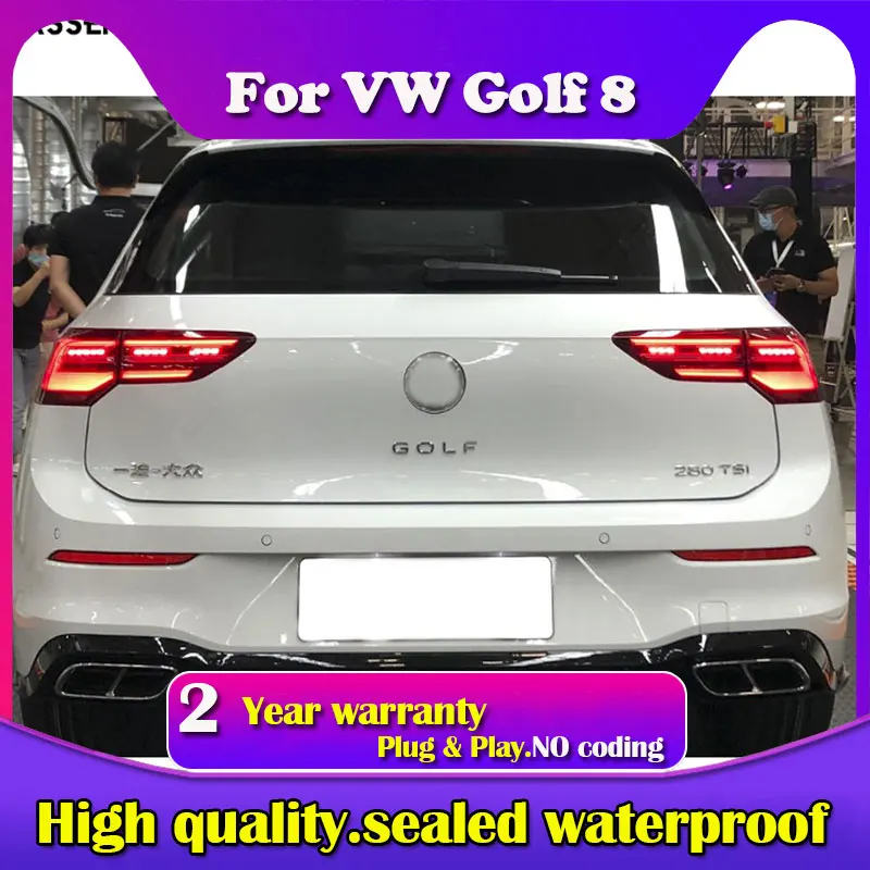 Car Tail Light Assembly 2020 For Volkswagen VW Golf 8 MK8 UP LED Brake Flowing Water Flicker Wiping Turn Indicator