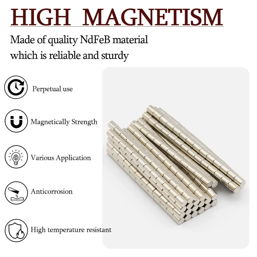 3mmx4mm Super Strong Round Neodymium Magnet Powerful Magnets N35 small Permanent Magnetic NdfeB Refrigerator Magnet 3x4