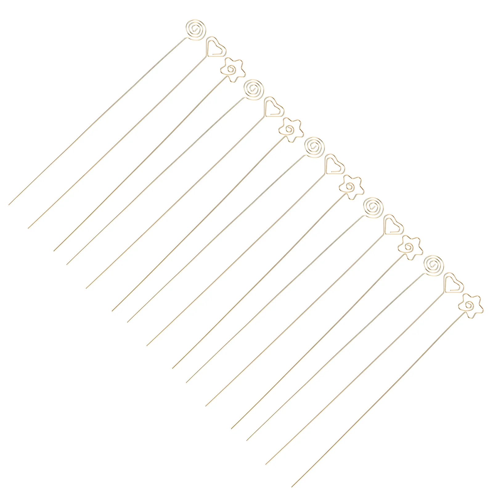 

30pcs Metal Card Clip Set Steel Wire Memo Holders Special Shaped Floral Picks for Bouquet Decor Accessories Events Birthday
