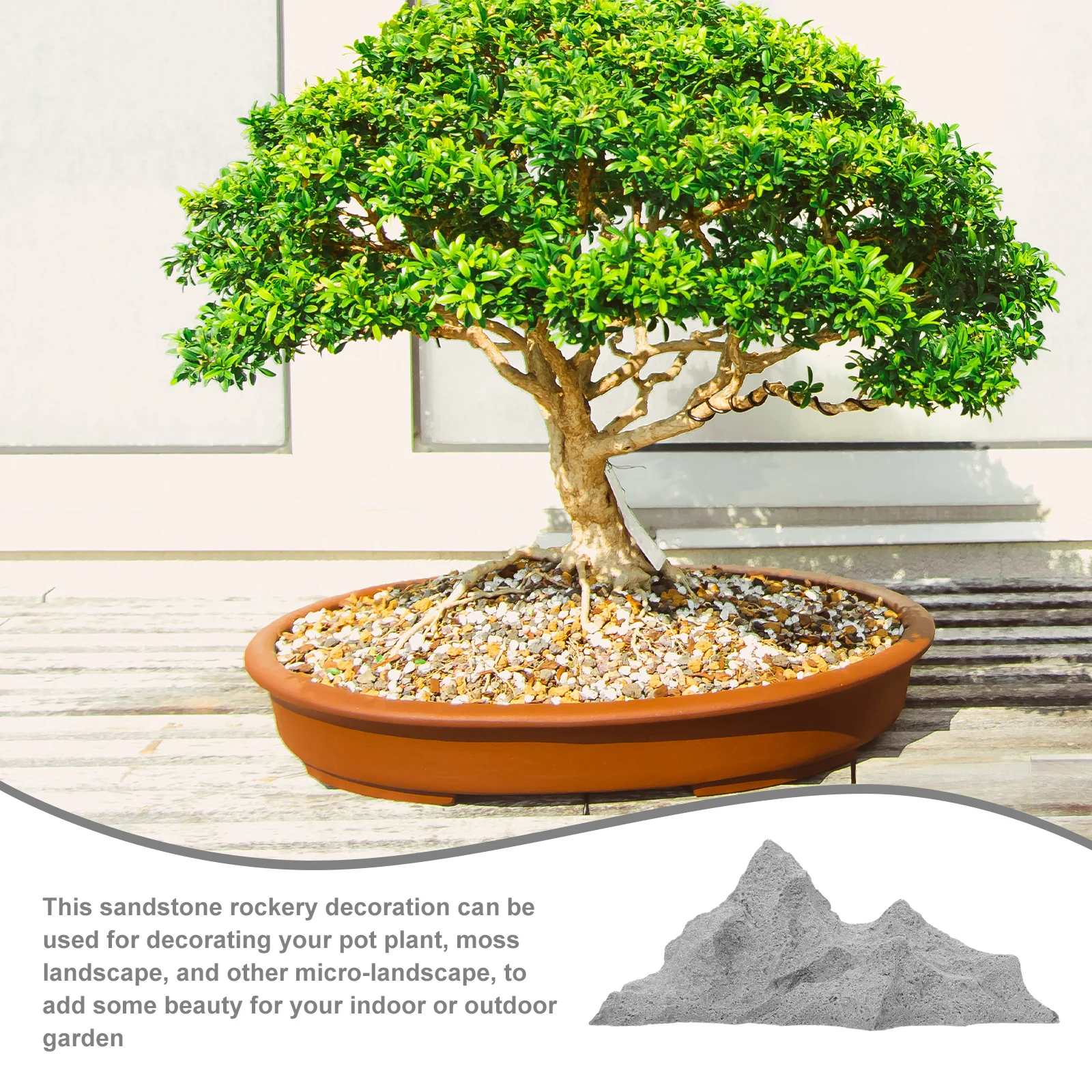 

Sandstone Rockery Decor Simulation Stone Shape Garden Landscape Ornament Indoor Outdoor Micro Landscape Pot Plant Decoration