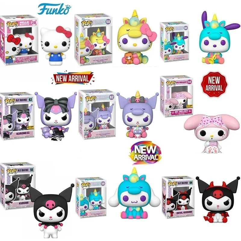 Funko POP Hello Kitty and Friends Cinnamoroll 59# Pochacco 60# Kuromi 62# My Melody 56# Kuromi 55# Hello Kitty 28 58# Figure Toy