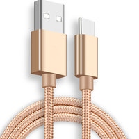 Type C USB Cable 1m 2m Metal Nylon Braided 2A USB Fast Charging Data Sync Wire For Samsung Galaxy Xiaomi Huawei Android Phone