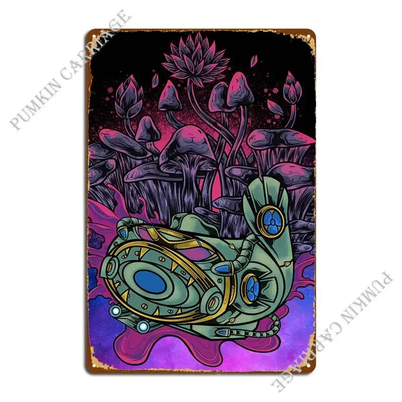 Fish Cyborg Dark Art Metal Sign Decoration Create Club Wall Decor Garage Tin Sign Poster