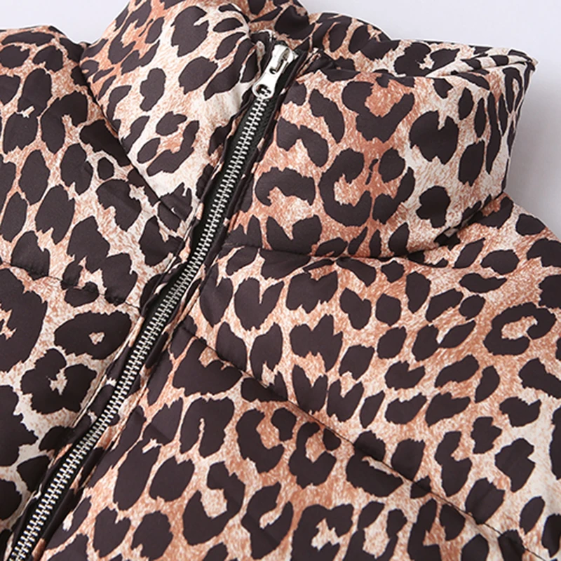 Women\'s Winter Vintage Leopard Print Cotton Jackets Coat Fashion Long Sleeve Parkas Female Outerwears Tops New in Coats Clothes