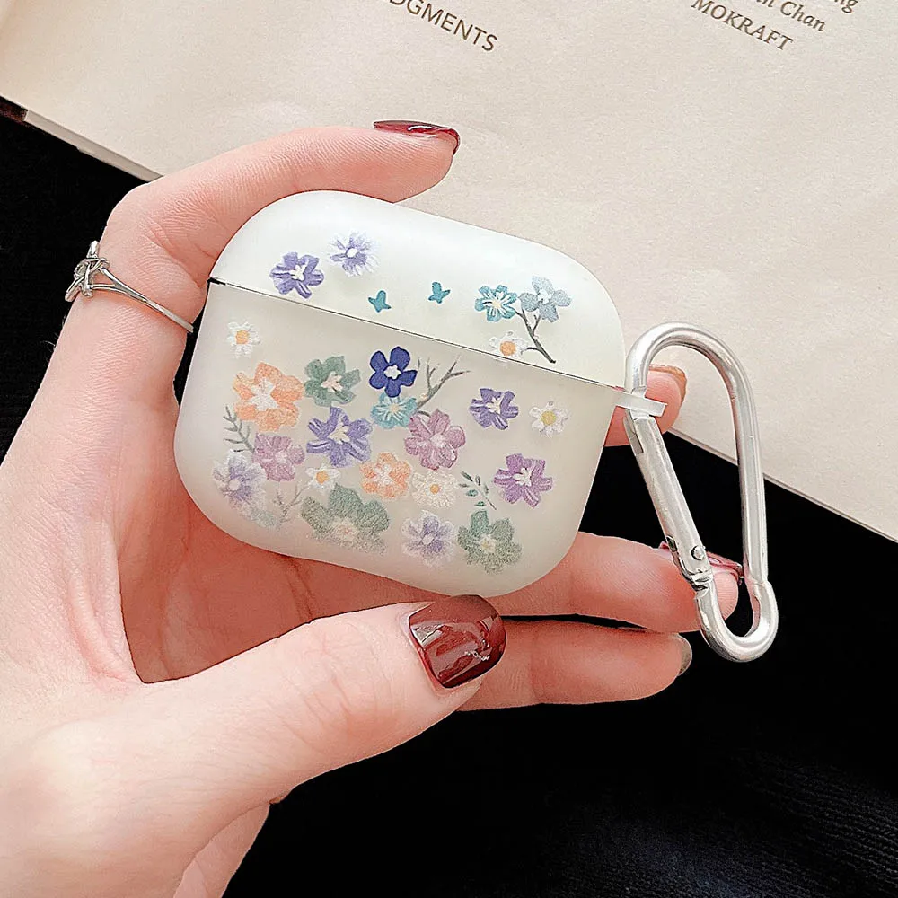 Luminous Cute Flower Smile Heart AirPods Cases Matte Silicone Earphone Cover For Apple AirPod Pro 2 3 1 Glow In Dark With Hook