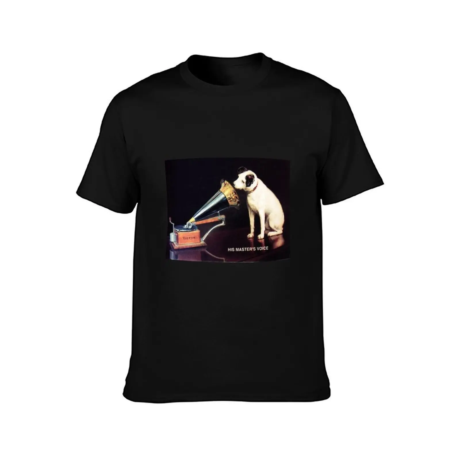 RCA VICTOR HIS MASTERS VOICE by Francis Barraud Vintage Advertisement T-Shirt, Summer Casual Cotton Tee, Vintage Graphic Print