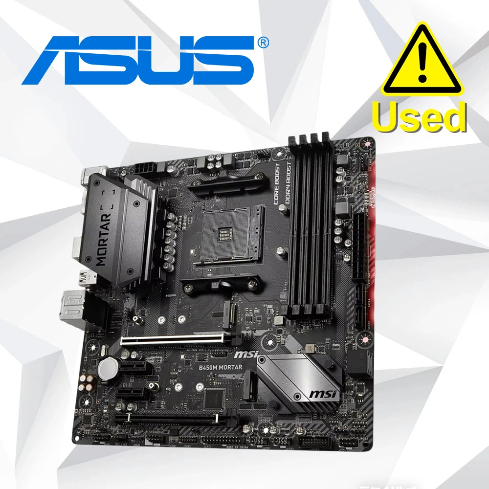 

MSI B450M MORTAR For Ryzen seriese 4xDDR4 Socket AM4 PCI-E 3.0 Max 128GB 2×M.2