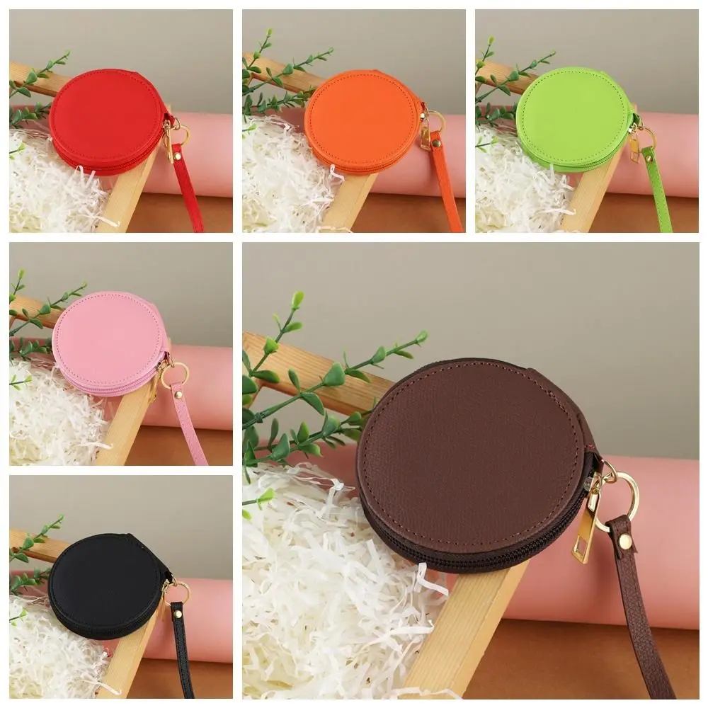 Round Coin Purse High Quality Pendant PU Leather Storage Bag Small Wallet Bag