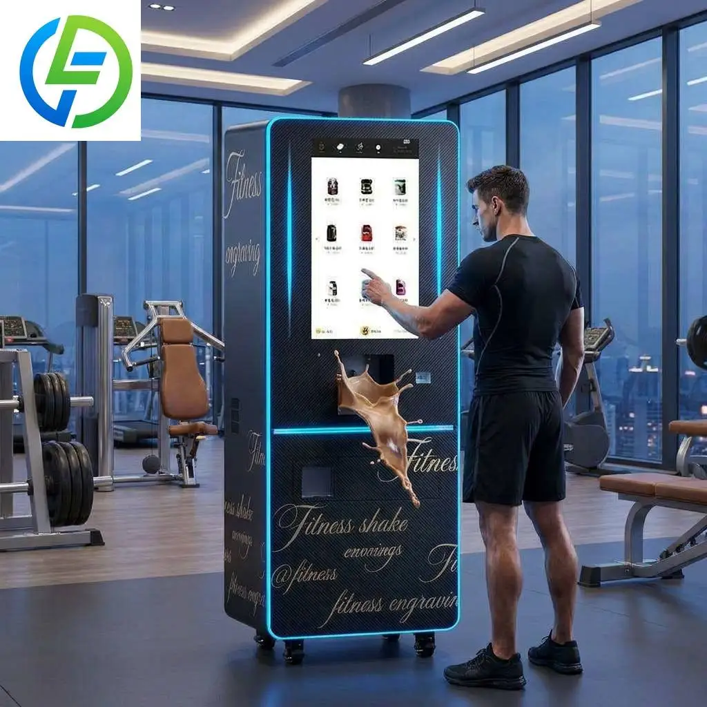 FL Multi Payment Protein Shake Vendor QR Code Coin Card Supported Suitable Stadium And Fitness Studio