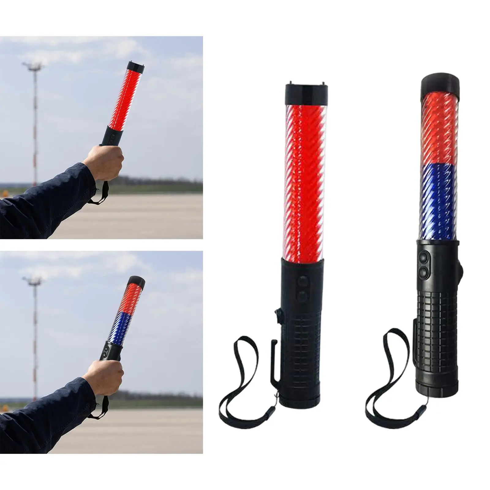 Rechargeable Traffic Control Stick Waterproof Traffic Light Bar Versatile Portable Handheld Signal Rod for Road Security Airport