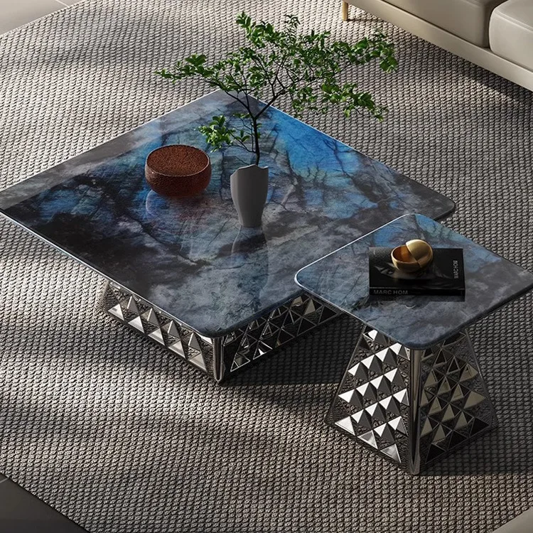 Minimalist Combination Furniture Italian Supercrystalline Stone Tea Table Modern Living Room Small Unit Microcrystalline Stone