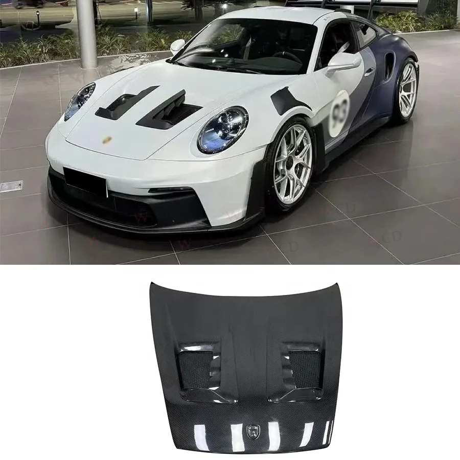

New Carbon Fiber GT3-RS Style Front Hood for Porsche 911 992 Engine Hood Bonnet Cover Bodykit Car Accessories