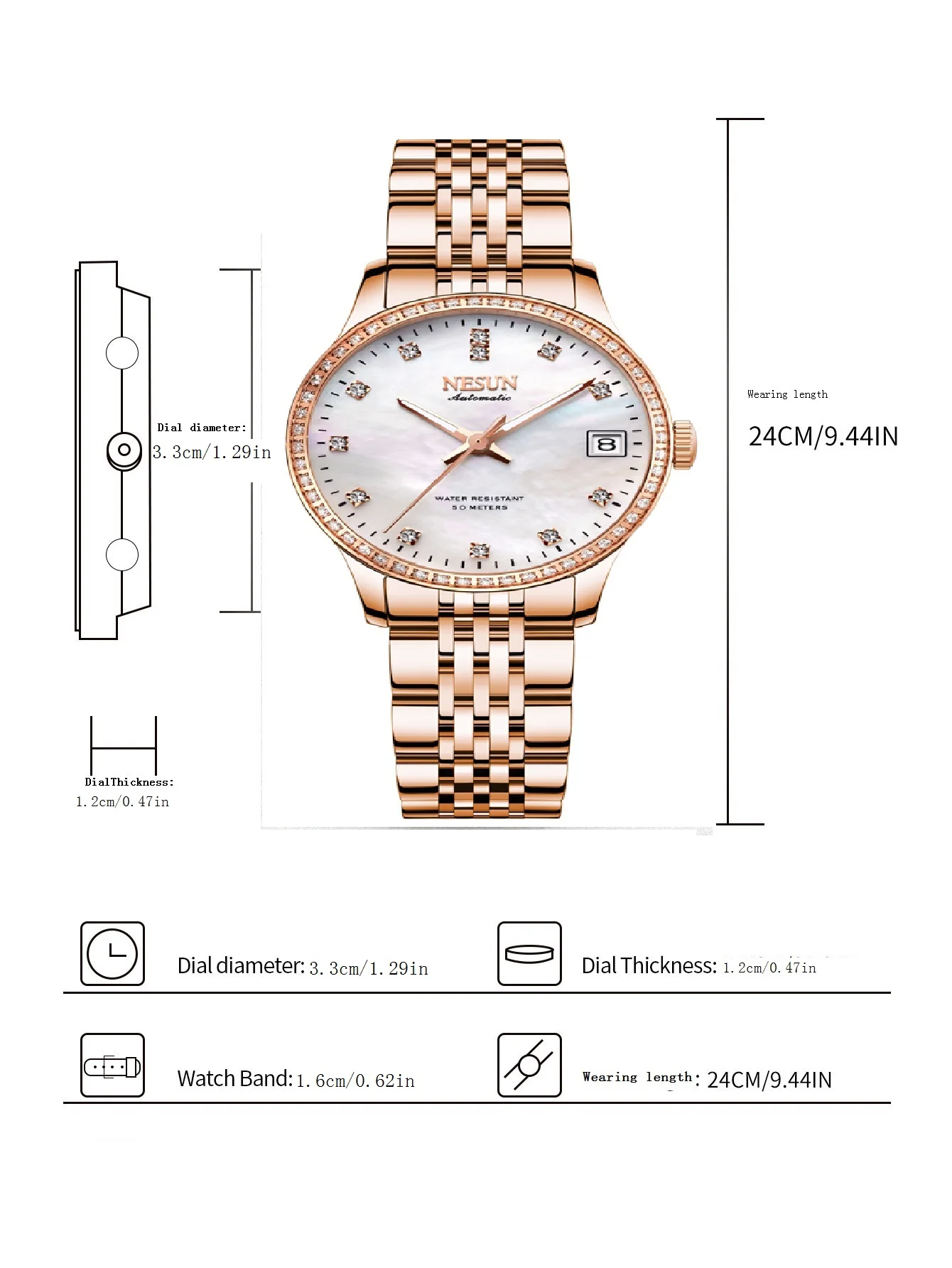 Nesun presente masculino relógio mecânico relógio mecânico automático relógio mecânico feminino presente do dia dos namorados pulsowa