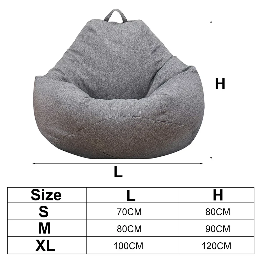 Imitation Cotton Fiber Bean Bag Cover Without Filler Lazy Lounger High Back Large Bean Bag Capa De Sofa Couch Covers for Sofas