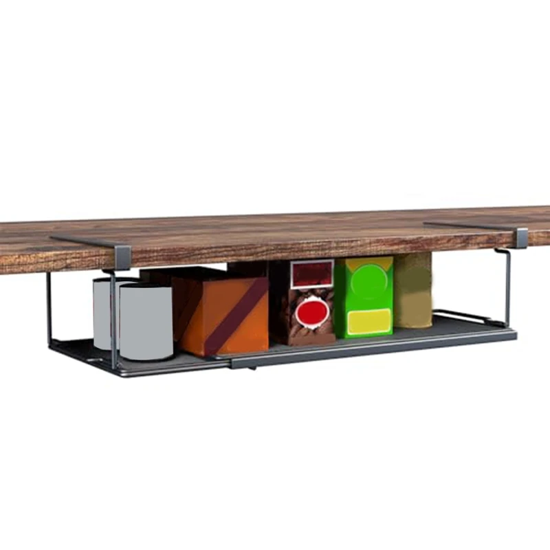 

Adjustable Under Cabinet Shelf, Under Desk Storage Long Clips For Office, Metal Under Shelf Storage For Wardrobes