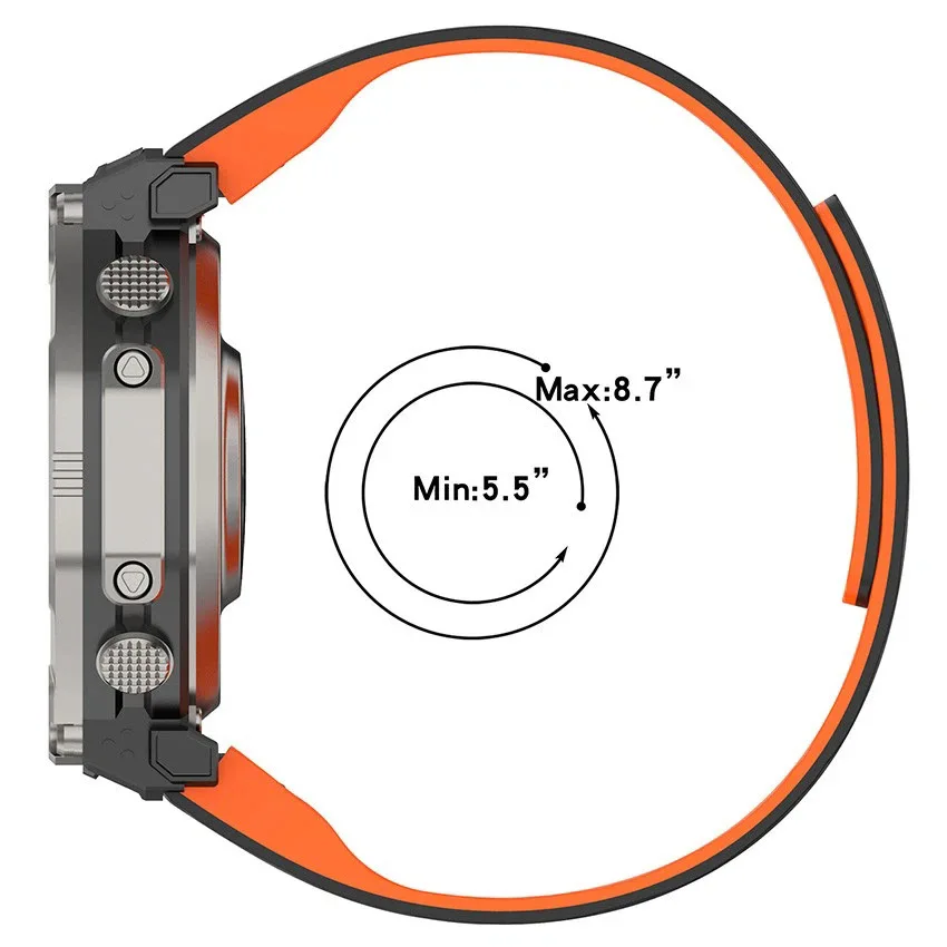 26MM Quick Fit Magnetic Silicone Strap for Amazfit T-rex Ultra 2 Sport Watch Band for Garmin Watch Fenix 8/8Pro 51mm Tactix 7/8 view 2