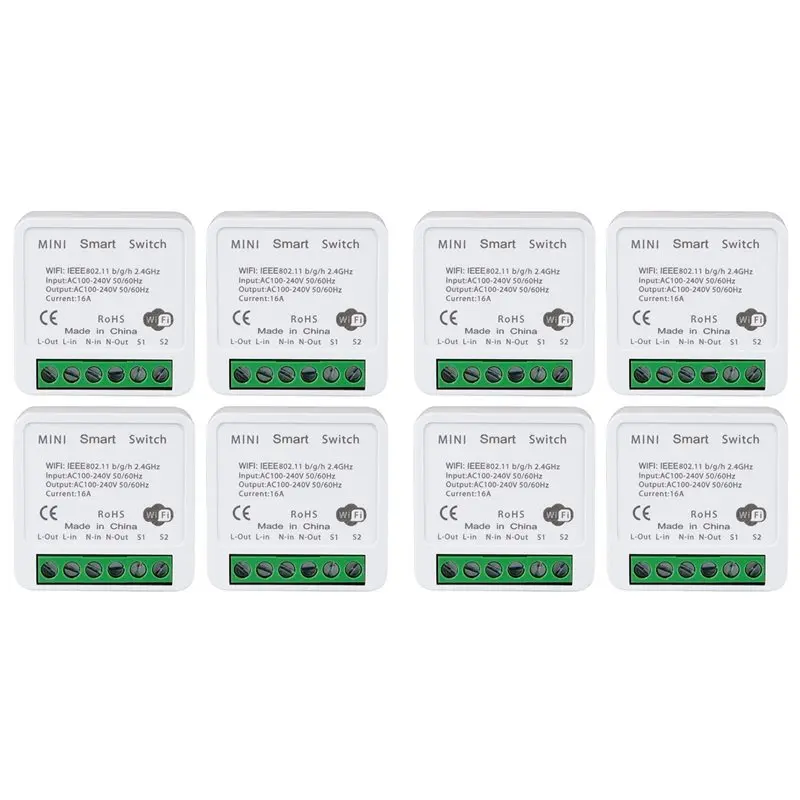 

【CHRISTMAS 】8PCS Wifi Smart Switch Light Switch, APP Remote Control, Voice Control, DIY Mode, Timer Function, LAN Control, 2 Way