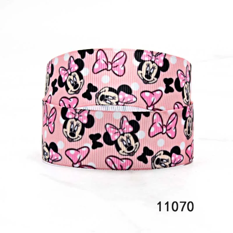 Disney 5Yards Grosgrain Ribbon 25MM 38MM Printed Mickey Minnie Mouse Cartoon Ribbon