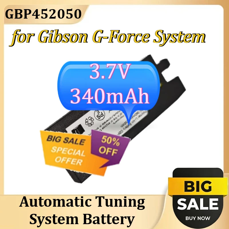 

New GBP452050 Rechargeable Automatic Tuning System Battery for Gibson G-Force System 3.7V 340mAh