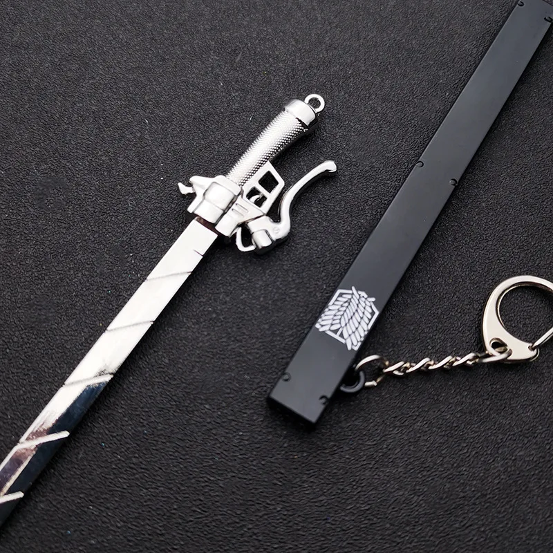 Aanval op Titans Japanse Anime Randapparatuur Eren Jaeger Zwaard Volledig Metalen Ambachtelijke Wapen Model Collectible Bureau Ornamenten Jongen Speelgoed