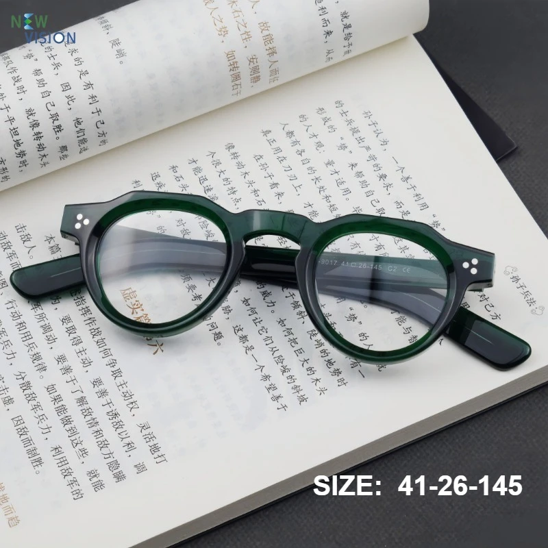 

Новые японские толстые ацетатные мужские оправы для очков в стиле ретро, овальные, ручной работы, для коррекции близорукости, чтения, с защитой от синего света, фотохромные очки