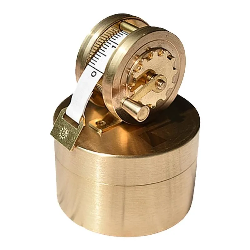 

Изысканная рулетка из чистой меди — мини-ручная выдвижная лента с ретро-медным маховиком, измерительный инструмент для шитья