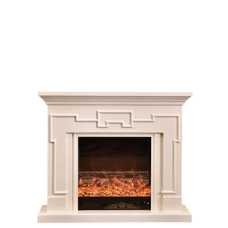 European simple simulation fire decorative fireplace, living room TV background wall decorative cabinet electronic fireplace rac