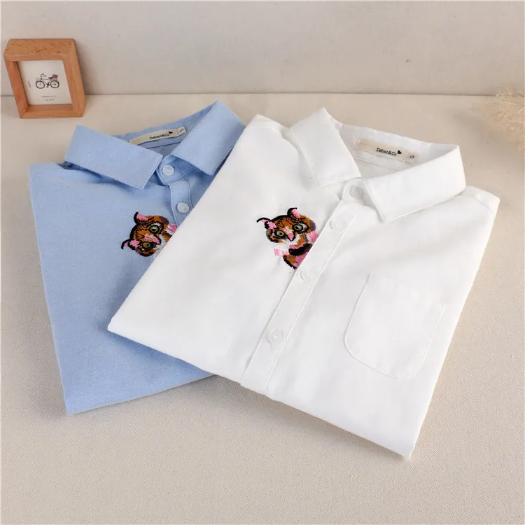 Brand Women Blouse 2025 New Casual Long Sleeved Cotton Oxford White Shirt Woman Office Plus Size Shirts Blusas Feminine Blouses