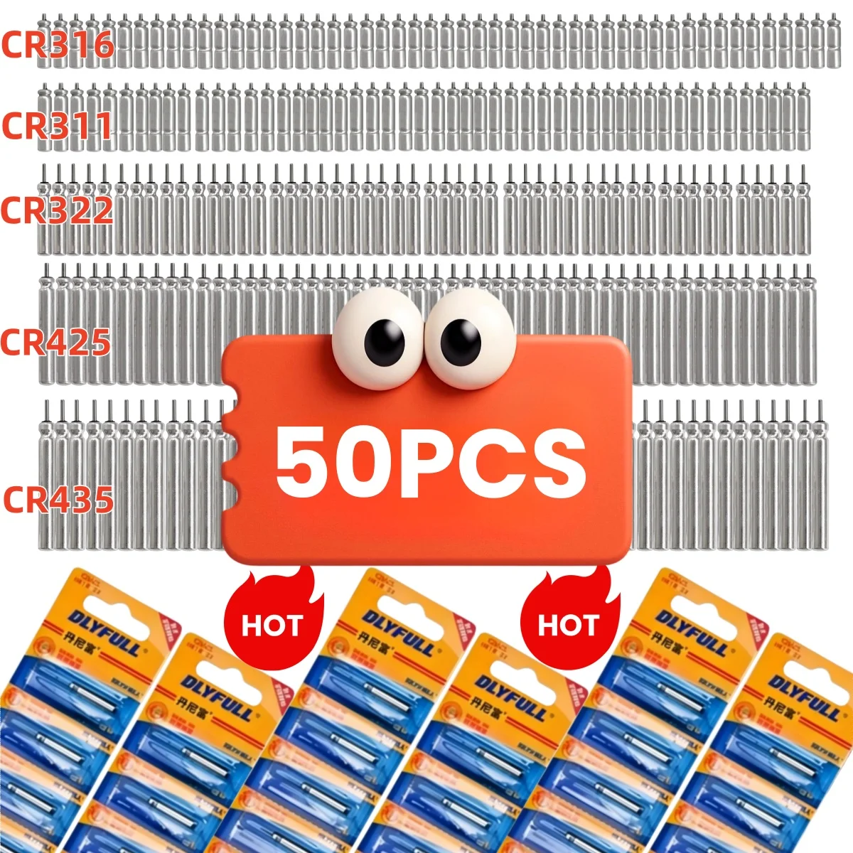 hot50PCS CR425 CR311 CR316 CR322 CR435 Long Lasting 3V Lithium Pin Battery for LED Luminous Fishing Floats