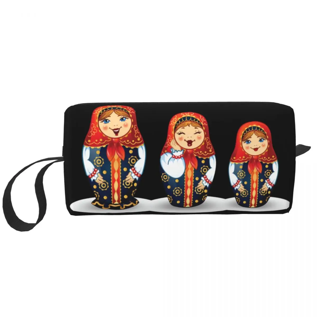 Travel Russian Traditional Matryoshka Doll Toiletry Bag Portable Nesting Cosmetic Makeup Organizer Beauty Storage Dopp Kit Case