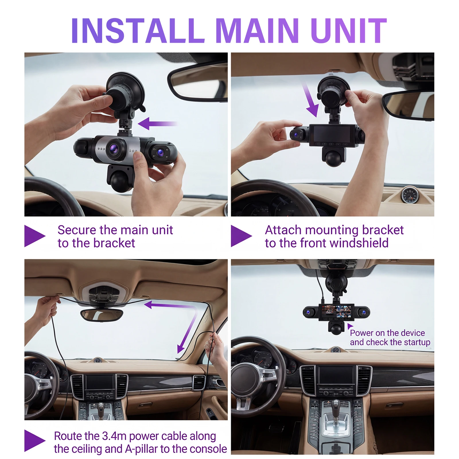 Dashcam multi-caméras pour véhicule