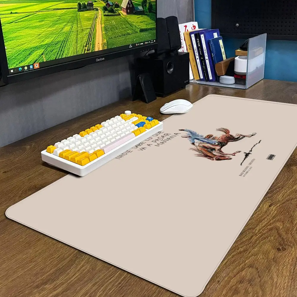 

Коврик для мыши Bads Bunny MouseMat XXL, компьютерные аксессуары, большая клавиатура, коврик для ноутбука, стола, новый продукт, геймерские игры
