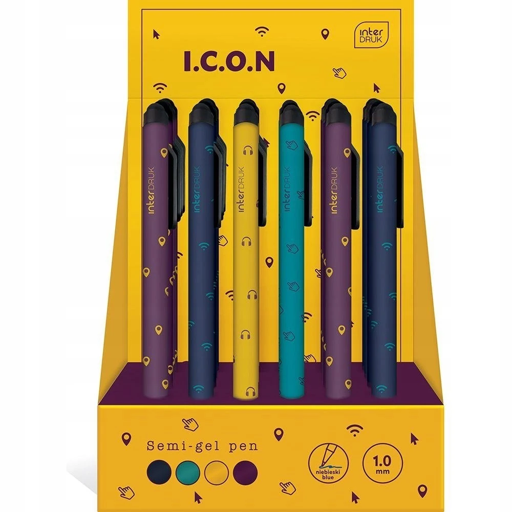 Blauwe automatische pen met stylus