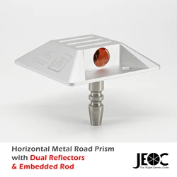 JEOC 0° Road Monitoring Prism with Dual Copper Coated Reflectors and Embedded Rod For Total Station Topography Land Surveying