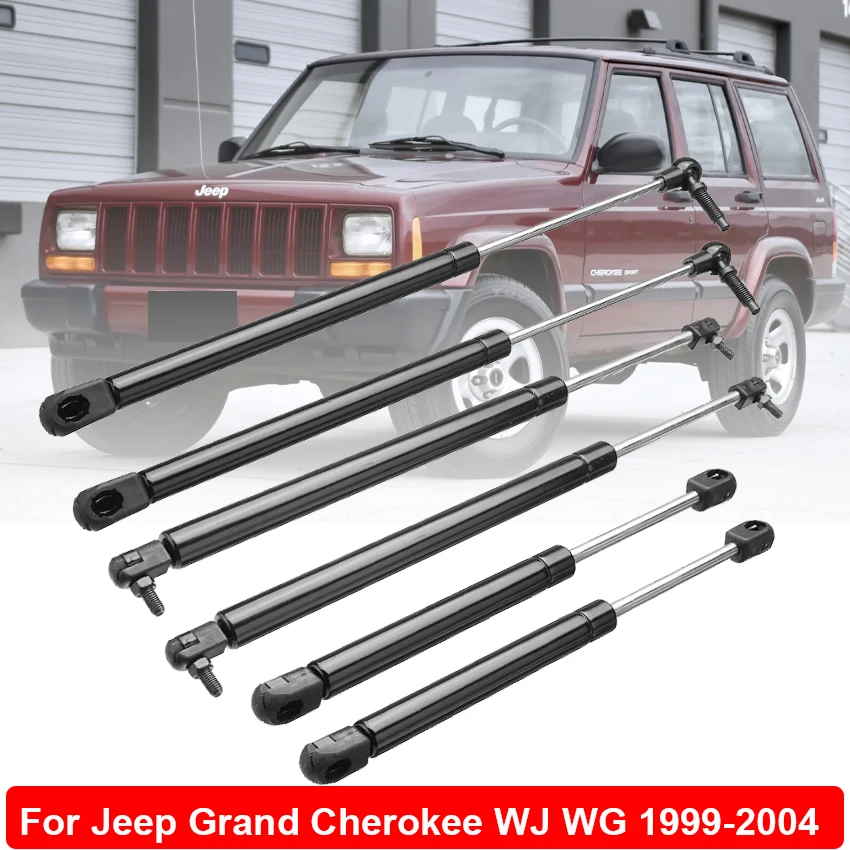 

6PCS For Jeep Grand Cherokee WJ WG 1999-2004 Bonnet Hood Tailgate Rear Window Lift Bracket Supports Shocks Struts Spring