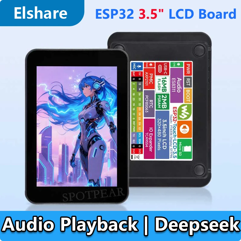 

DeepSeek AI Voice Chat ESP32 Макетная плата 3,5-дюймовый сенсорный дисплей 320x480 для Xiaozhi