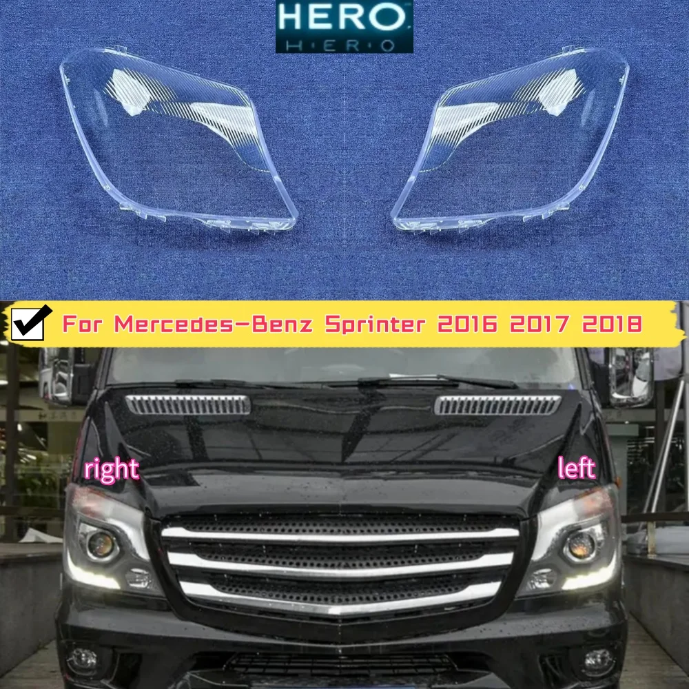 For Mercedes-Benz Sprinter 2016 2017 2018 Headlamp Cover Headlight Shell Transparent Lens Plexiglass Replace Original Lampshade