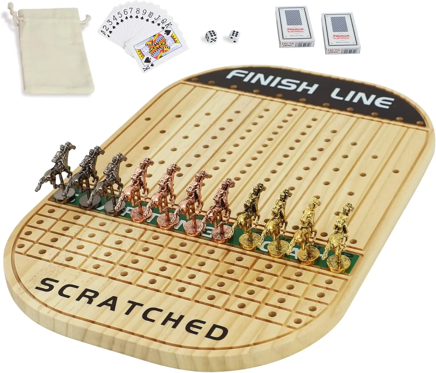 

board game，Race Board Game Racing Game Thickened Solid Wood with 11 Luxurious Durable