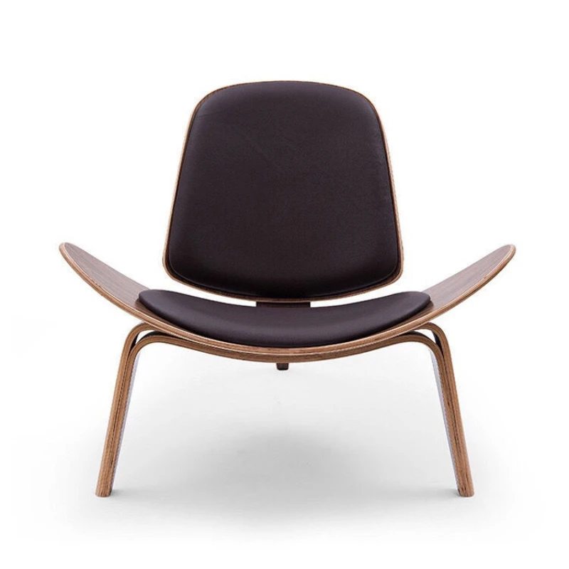 

독서의자 Three Legged Shell Chair Ash Wood Plywood Fabric Upholstery Living Room Furniture Modern Leisure Reading Chair