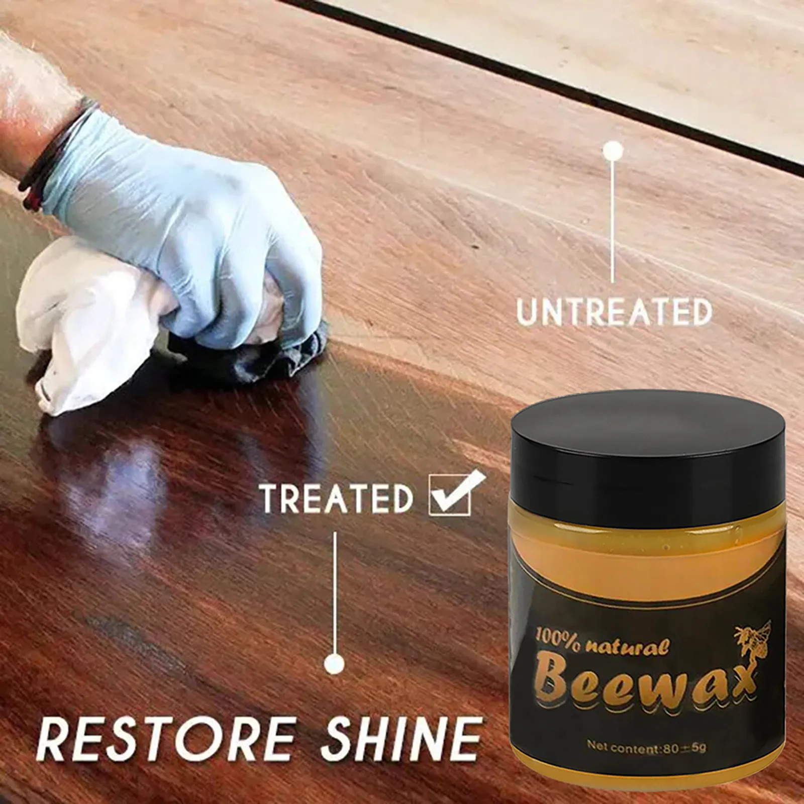 2pcs Polisher Wooden Furniture Polishing Beeswax Wear-resistant Furniture Care Wood Floor Maintenance Beeswax Wood Care Wax