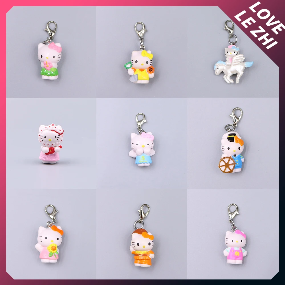 

1Pcs Sanrio Kawaii Hello Kitty Series Keychain Creative Character Dressing Doll Pendant Backpack Accessories Holiday Gift