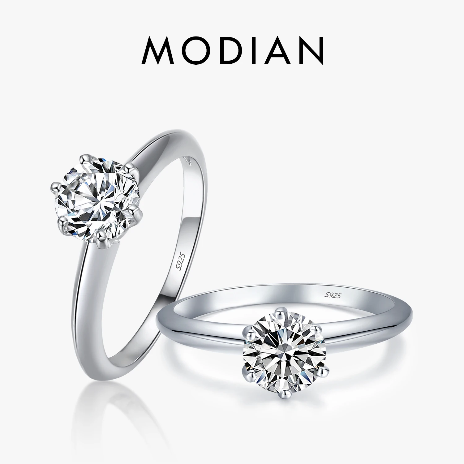Modian New 100% 925 Sterling Silver Shine Classic AAAAA Zircon Fashion Ring For Women Wedding Fine Jewelry With Free Box Anillo